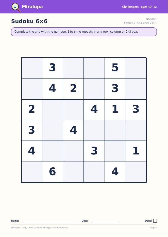 Sudoku 6×6